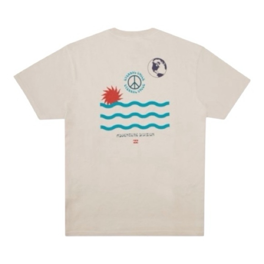 Billabong Tee Medium Moon Off-White Organic Cotton Adventure BNWT